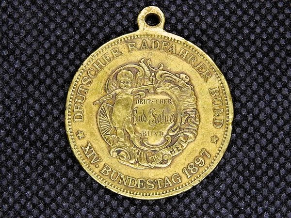 Bremen, tragbare Medaille Deutscher Radfahrer Bund XIV. Bundestag 1897